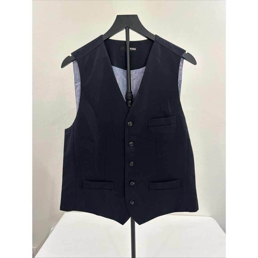 Murano Wardrobe  Essentials Black Vest Size Large Lining 5 Buttons Pockets